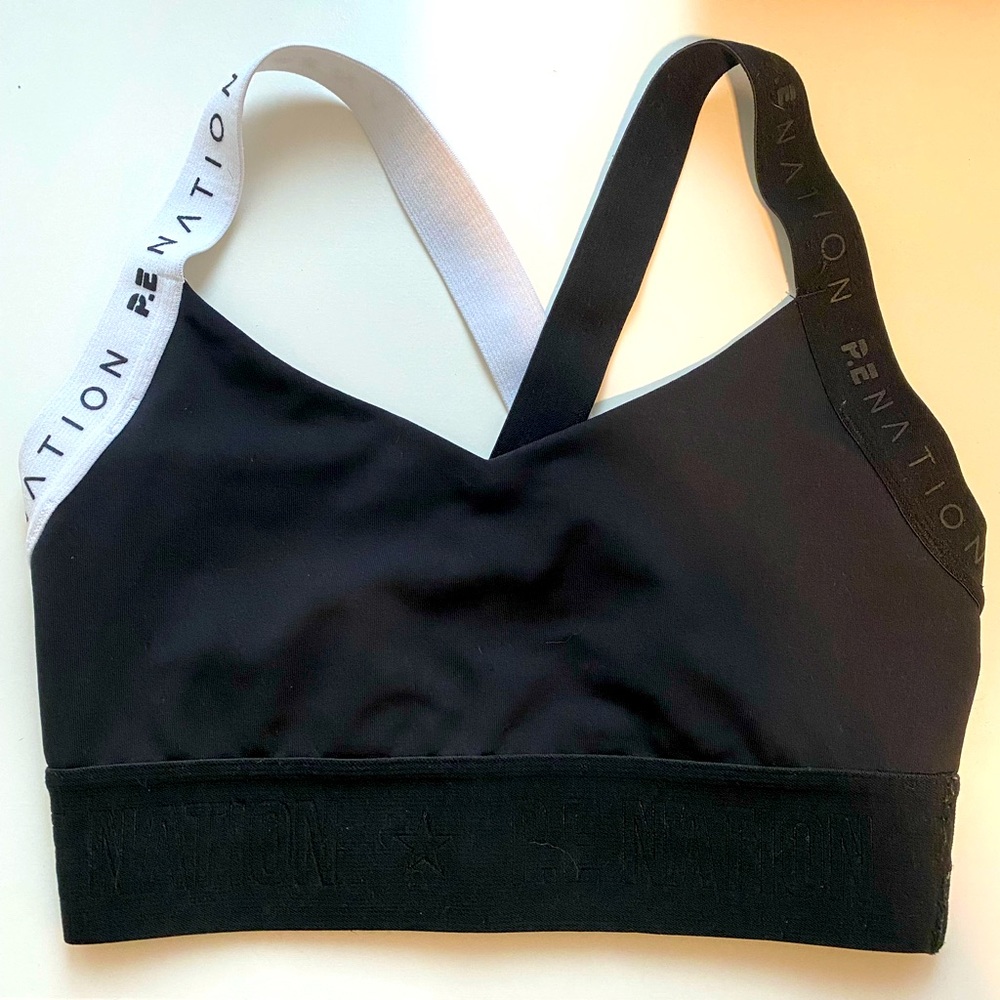 P.E. Nation sport bra XS black and white